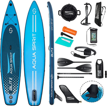 AQUA SPIRIT Blitz 12'6" PREMIUM iSUP Inflatable Stand up Paddle Board & Kayak with Top Accessories, Made From Premium Material, All Inclusive Package, 2 Years Of Warranty - Packed Direct UK